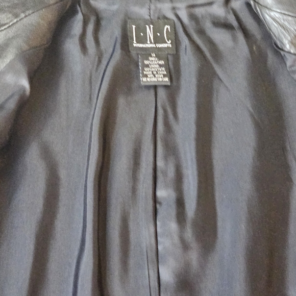 INC International Concepts Black Geniune Leather Sleek Vest Size 14 - Picture 5 of 9